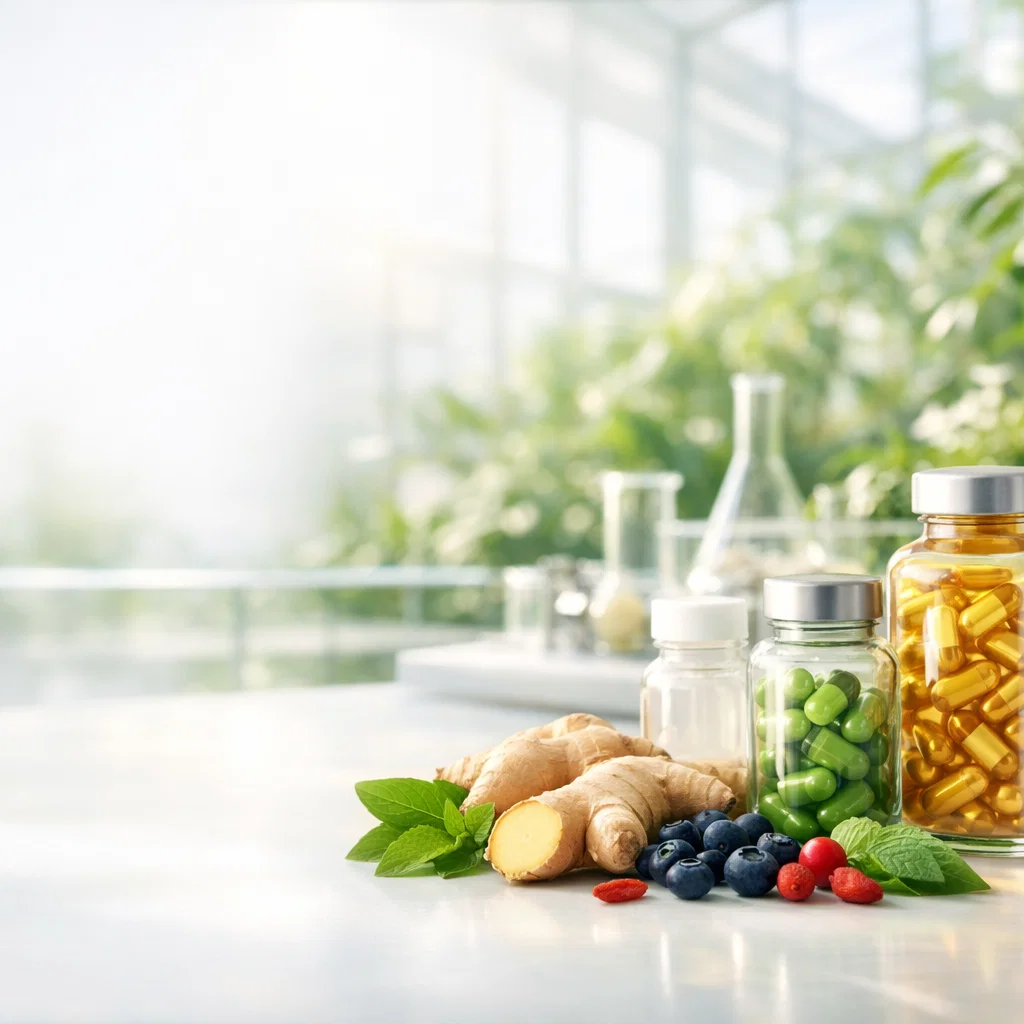 Imagen de complementos alimenticios, vitaminas y bienestar natural